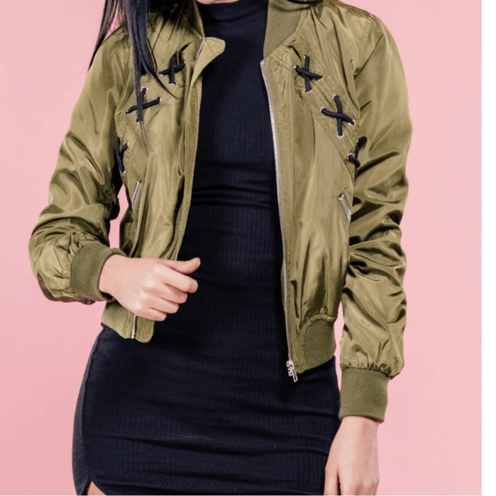 Elodie Cross Stitch Lightweight Bomber Jacket - Picture 14 of 15